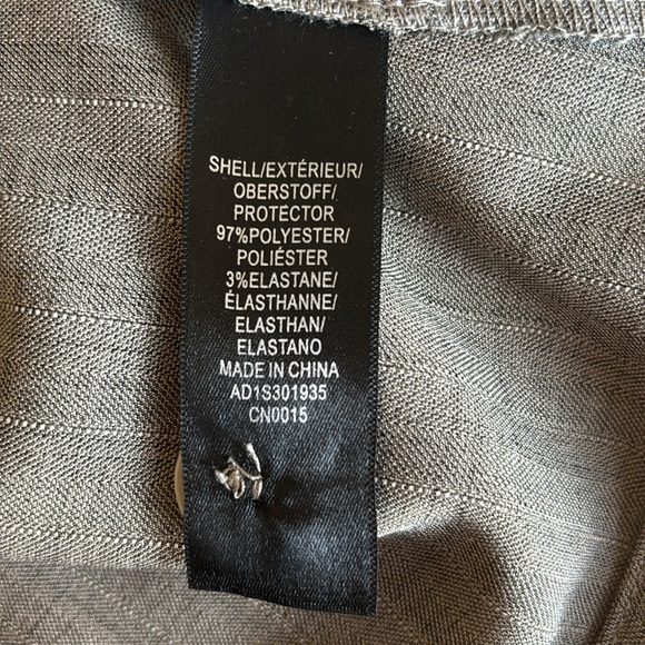 Adrianna Papell Utility Jacket Fade Olive Ivory Shadow Stripe Size Large EUC - Picture 5 of 7